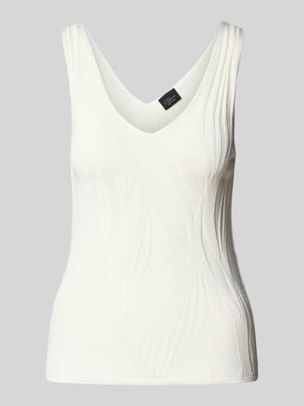 s.Oliver BLACK LABEL Slim Fit Stricktop aus Viskose-Mix Weiss 2