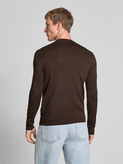 ONLY & SONS Regular Fit Strickpullover aus Viskose-Mix Modell 'WYLER' Dunkelbraun 5