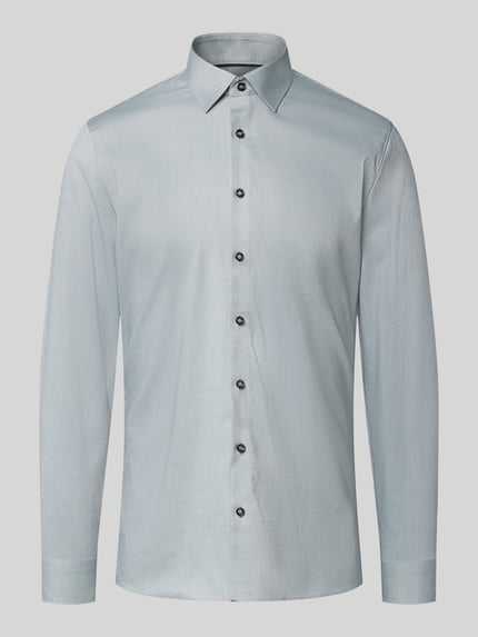 Produktfoto, Super Slim Fit Businesshemd aus Baumwoll-Mix von OLYMP No. Six, hellgraue Farbe, feine Struktur, klare Linien