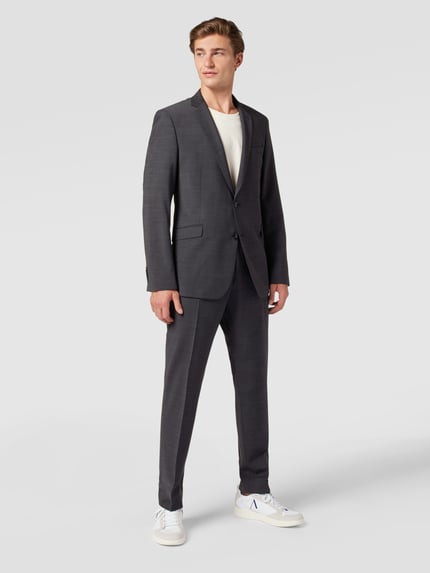 Strellson Slim fit 2-knoops colbert met wol 'Flex Cross' Antraciet - 1
