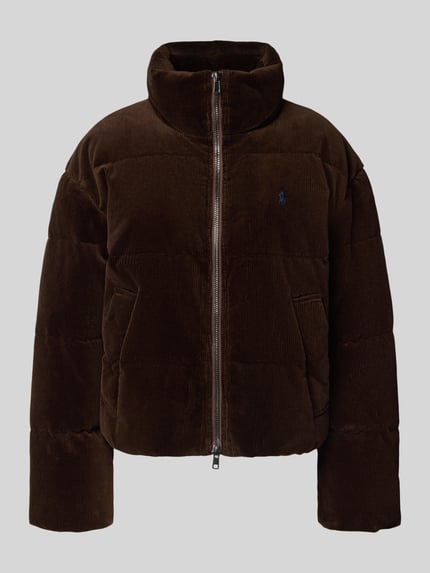Polo Ralph Lauren Kurtka w stylu puffer z sztruksu ze stójką i wyhaftowanym logo Ciemnobrązowy 2