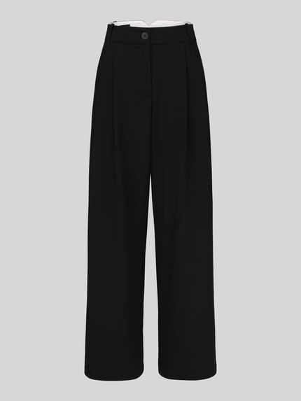 VERO MODA Szerokie spodnie z dodatkiem wiskozy model 'STELLA' Czarny 2