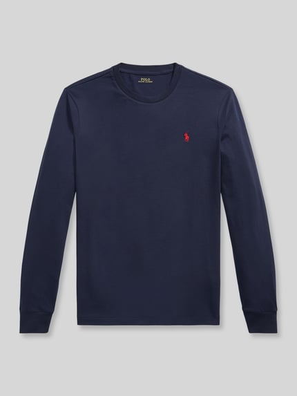 Polo Ralph Lauren Regular Fit Langarmshirt aus reiner Baumwolle Dunkelblau 2