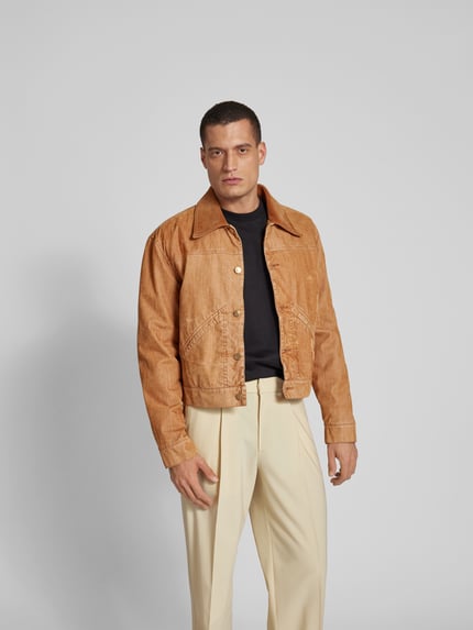 Marni Kurtka z kołnierzykiem typu kent Camel 4