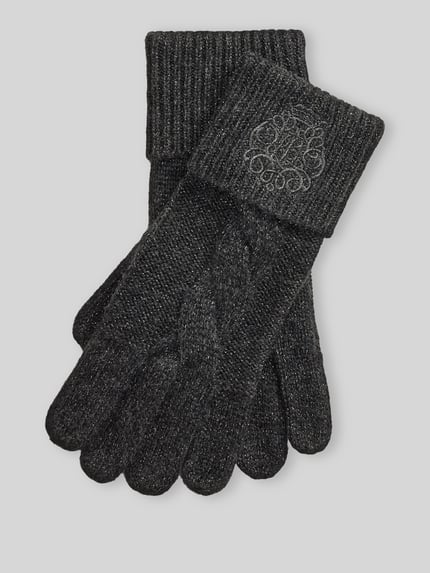 Lauren Ralph Lauren Handschuhe aus Wolle mit Logo-Stitching Dunkelgrau 1
