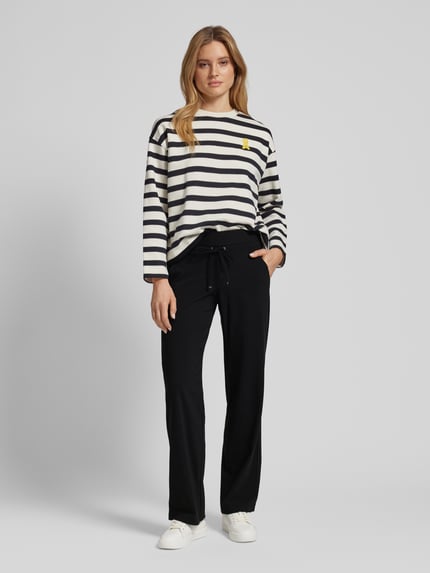 Raffaello Rossi Straight leg broek met tunnelkoord, model 'CANDICE' Zwart - 1