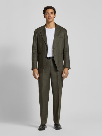 Selected Regular fit colbert van puur linnen model 'BAILEY' Donkergroen - 1