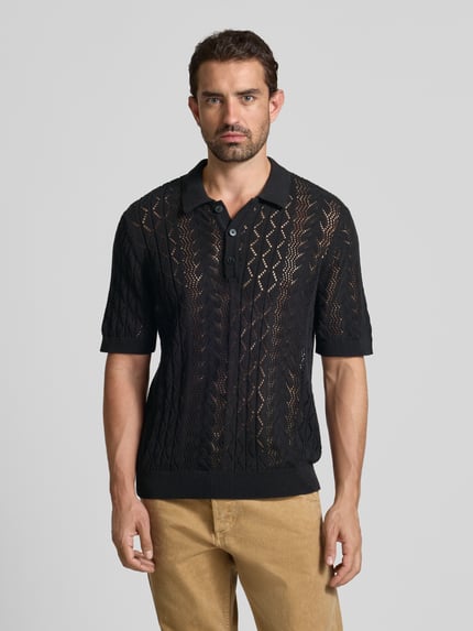 ANNARR Regular Fit Poloshirt mit Knopfleiste Modell 'MANI' Black 4