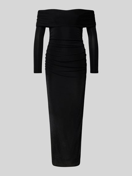 Sukienka midi w kroju z odkrytymi ramionami Shop The Look MANNEQUINE