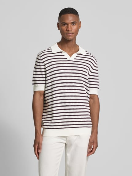 MCNEAL Regular Fit Poloshirt mit V-Ausschnitt Offwhite 4