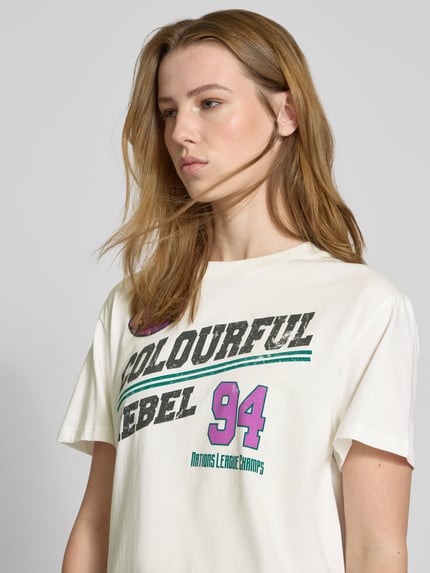 Colourful Rebel Loose fit T-shirt met ronde hals Wit - 3