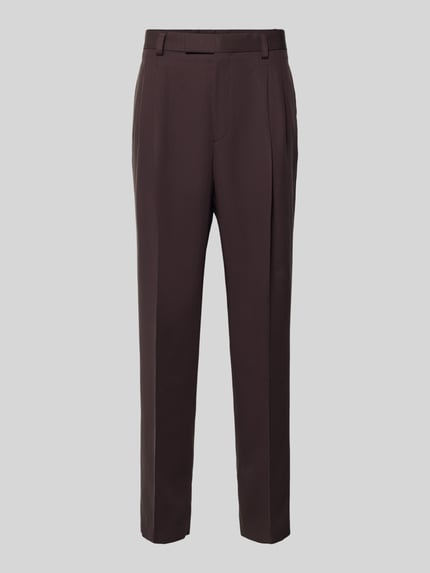 Produktfoto, spodnie z zakładkami w pasie Wide Leg Bundfaltenhose aus Lyocell Modell 'C-PAT-BB-DPL-262' od BOSS, jednokolorowe, kanty, wpuszczane kieszenie, materiał lyocell