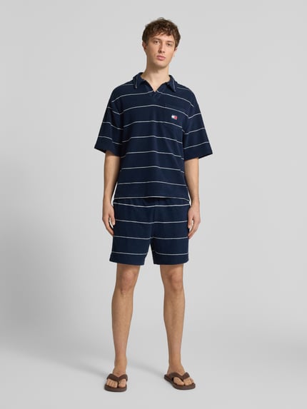 Tommy Jeans Regular Fit Poloshirt aus Baumwoll-Mix Marine 1