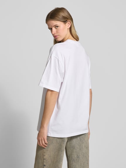 REVIEW Oversized T-Shirt mit Label-Print Weiss 5