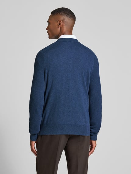 MAERZ Muenchen Regular Fit Pullover aus reiner Schurwolle Modell 'Geelong' Jeansblau 5