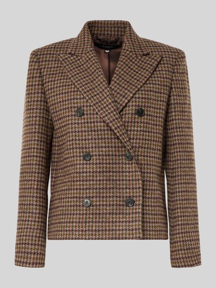 Weekend Max Mara Krótki żakiet o kroju regular fit z mieszanki żywej wiskozy model ‘GERUSIA’ Camel 2