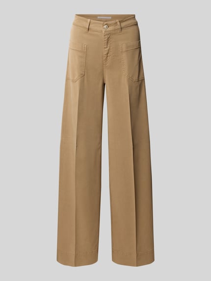 Raffaello Rossi Wide leg broek van viscosemix, model 'MIRU' Camel - 2