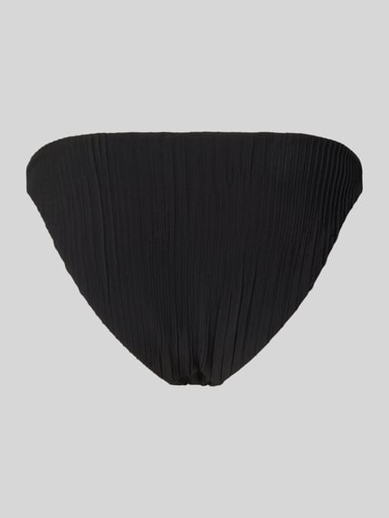 Produktfoto, Bikini Slip mit Logo-Detail Modell 'DOUBLE B' von BOSS in unifarbener, schwarz strukturierter Stretch-Crinkle-Optik.
