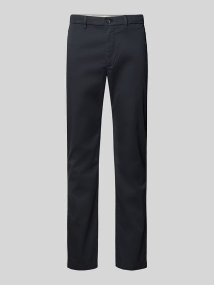 Produktfoto, Regular Fit Chino uit katoenmix Model 'DENTON' van Tommy Hilfiger met all-over motief, riemlussen, steek- en achterzakken