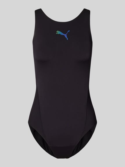 PUMA Kostium kąpielowy z nadrukiem z logo Czarny 1