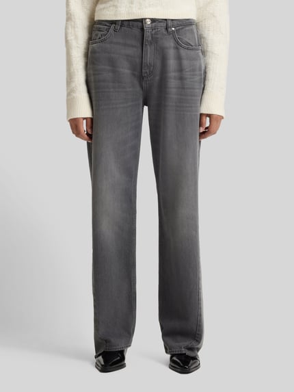BOSS Wide leg boyfriend jeans van een mix van katoen en lyocell Lichtgrijs - 4