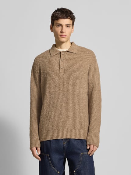 ONLY & SONS Koszulka polo o kroju relaxed fit z dzianiny z mieszanki bawełny model ‘DALE LIFE’ Jasnobrązowy 4