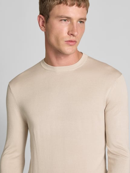 ONLY & SONS Regular Fit Strickpullover aus Viskose-Mix Modell 'WYLER' Beige 3
