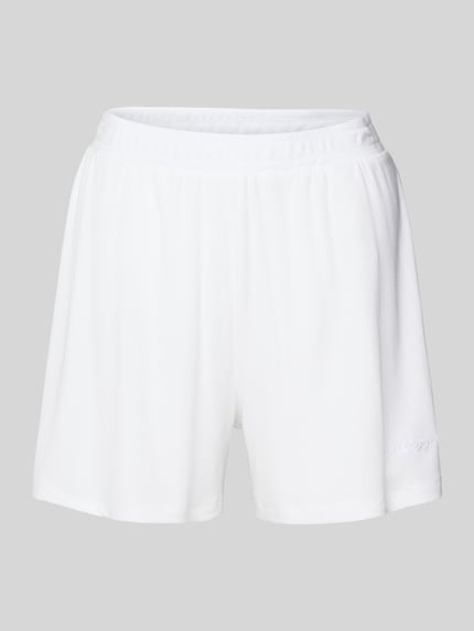 GUESS Szorty od piżamy o kroju relaxed fit z wyhaftowanym logo model ‘LIA’ Złamany biały 1