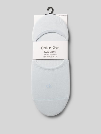 CK Calvin Klein Footies met gestikt logo model 'Footie' in set van 3 Lichtblauw - 3