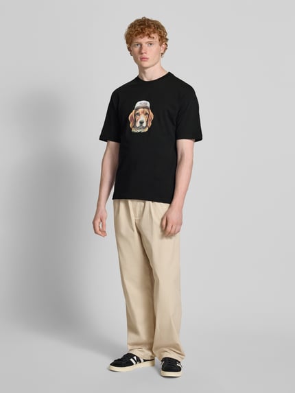 REVIEW T-Shirt mit Label-Print Black 1