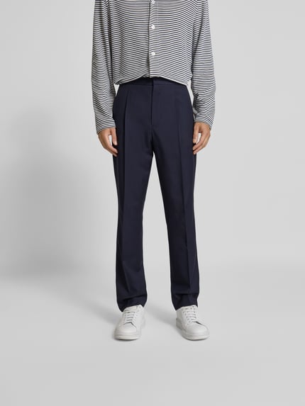 Officine Générale Stoffhose mit elastischem Bund Marine 4