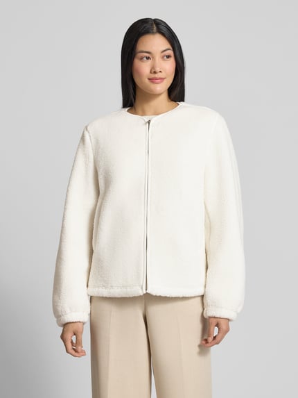 Samsøe Samsøe Fleecejack met ronde hals, model 'AUTUMN' Offwhite - 4