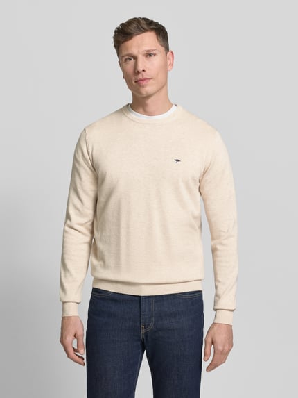 Fynch-Hatton Strickpullover mit gerippten Abschlüssen Offwhite 4