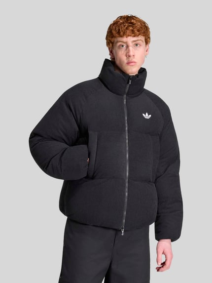 adidas Originals Regular Fit Puffer Jacket in Cord-Optik Black 3