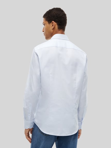 Tommy Hilfiger Regular Fit Businesshemd mit abgerundetem Saum Bleu 5