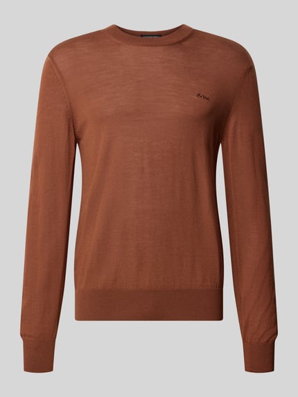 BOSS Pullover mit Logo-Schriftzug Modell 'H-Leno-L 01' Beige 2