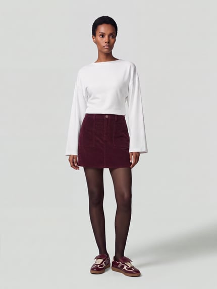 ONLY Minirock mit aufgesetzten Taschen Bordeaux 1