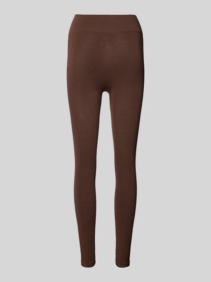 Produktfoto, braune Leggings aus Viskose-Mix im nahtlosen Design Modell 'BAMBOO' von MAGIC Bodyfashion, glatte Textur, elastischer Bund, Unifarbe
