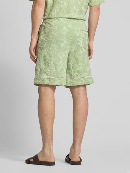 Scotch & Soda Regular fit bermuda met motiefstitching Lichtgroen - 5