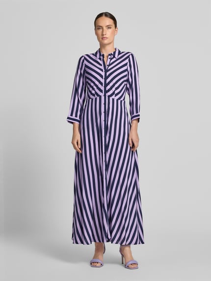 YAS Overhemdjurk van viscose met 3/4-mouw model 'SAVANNA' Marineblauw - 4