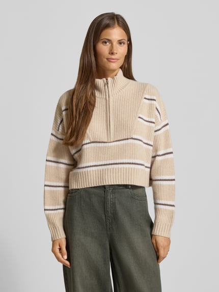Staud Cropped Strickpullover aus reinem Kaschmir Sand 4