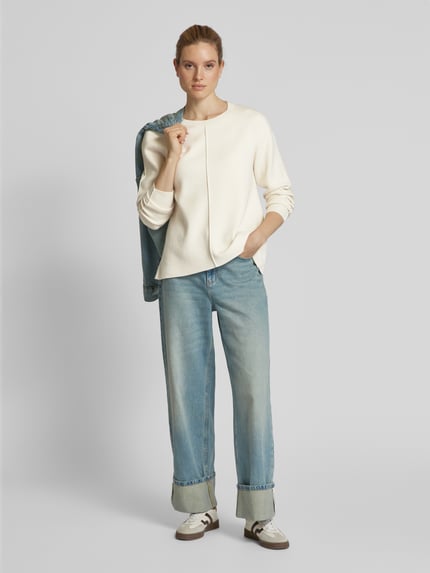 b.young Gebreide pullover met ronde hals, model 'Otari' Offwhite - 1