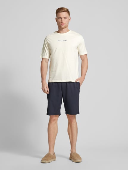 Selected T-Shirt mit Statement-Print Modell 'LOOSE-BALANCE' Offwhite 1