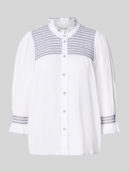 Christian Berg Woman Relaxed Fit Langarmbluse aus reiner Baumwolle Weiss 2