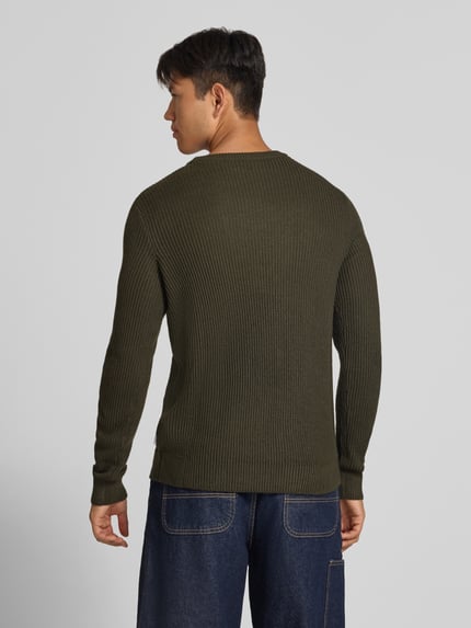 JACK & JONES Strickpullover mit Rundhalsausschnitt Modell 'PANNEL' Oliv 5
