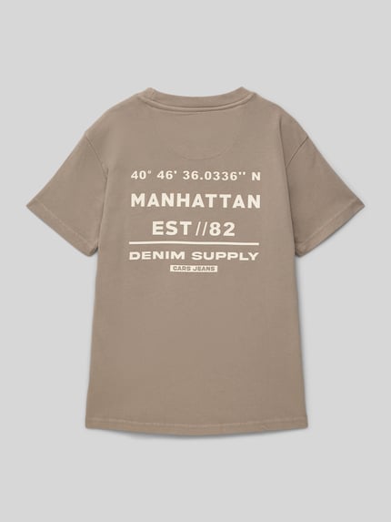 Cars Jeans T-shirt met statementprint aan de achterkant, model 'CENTRAL' Middengrijs - 3