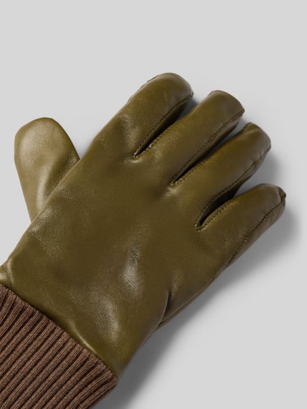 Hestra Handschoenen van puur leer model 'Fredrik' Olijfgroen - 3