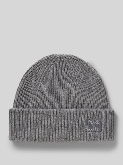 Paul Smith Beanie aus Woll-Kaschmir-Mix Mittelgrau Melange 1