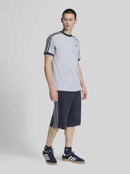 adidas Originals Regular Fit T-Shirt aus reiner Baumwolle Mittelgrau Melange 1