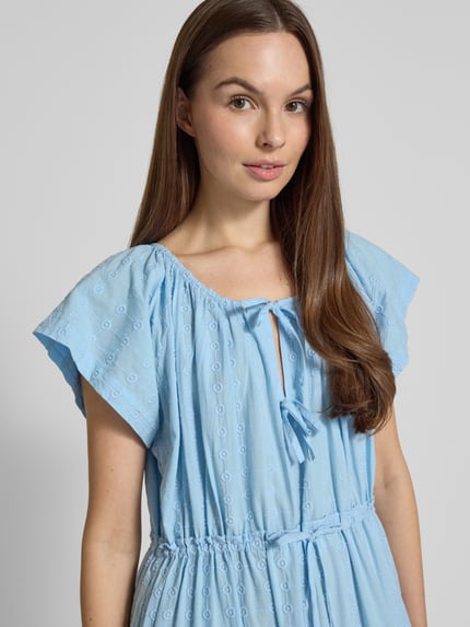 Scotch & Soda Maxikleid im Stufen-Look mit Schnürung Hellblau 3
